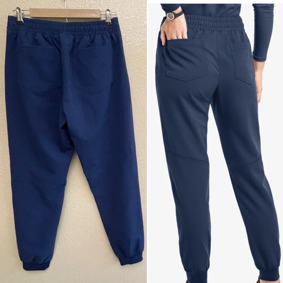๐ MOVEMENT Flat Front Scrub Pant Jogger Womens S Navy Blue NWOT - Picture 6 of 13